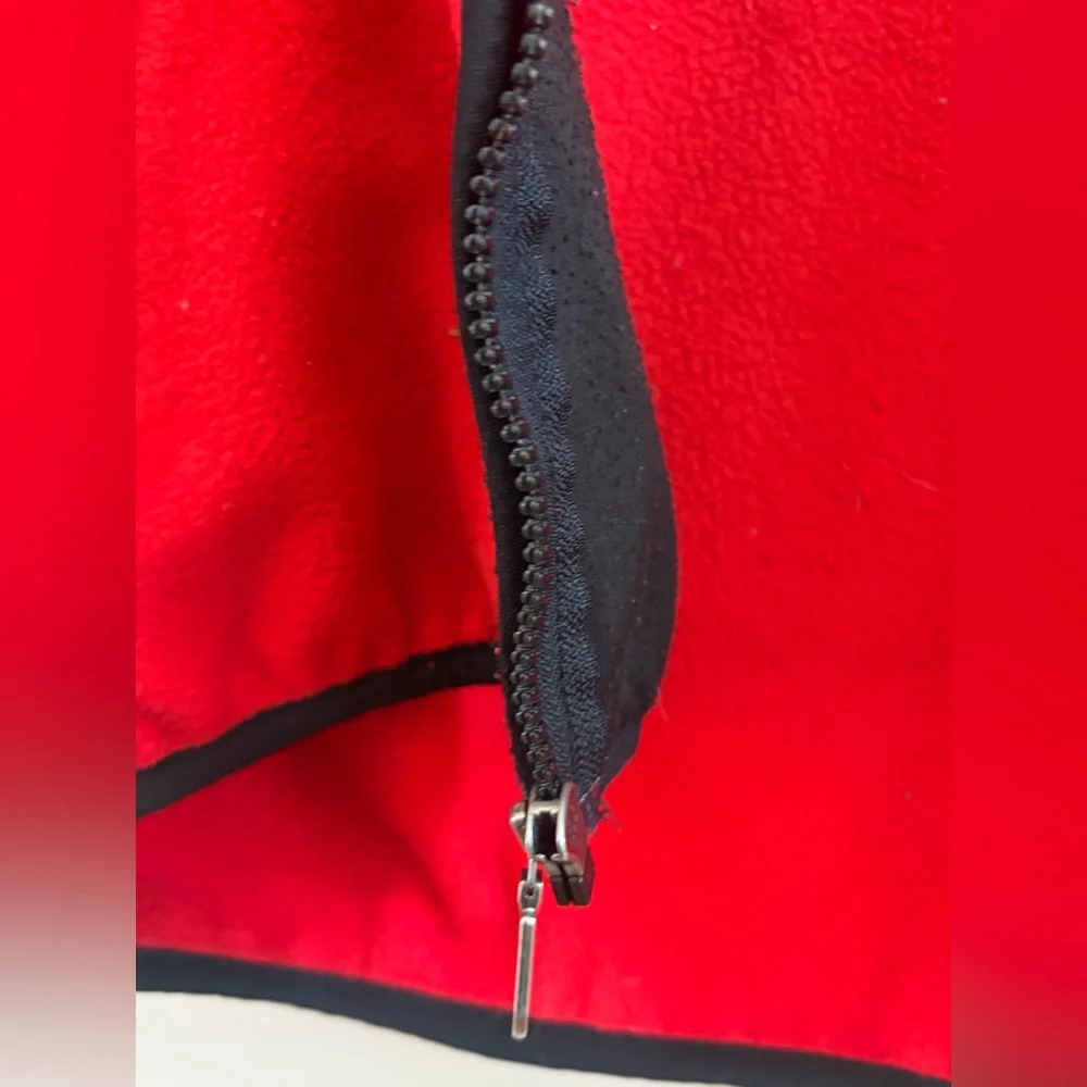 The North Face Polartec Vintage Red Fleece Full Zip Vest, Sleeveless Outerwear